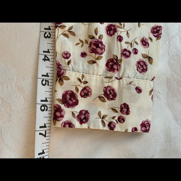 Ann Taylor Button Up Long Sleeve Cotton Floral Button up Blouse 4p - Picture 7 of 9